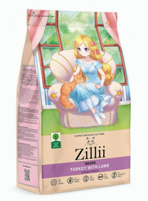ZILLII Indoor Adult Cat Сухой корм для взрослых кошек живущих в помещении 2кг Индейка с Ягнёнком