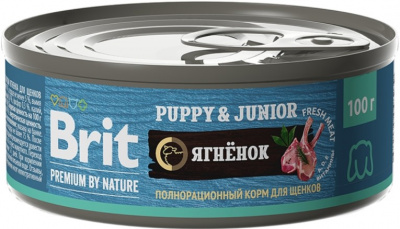 Брит Premium by Nature консервы с ягненком д/щенков мелких пород, 100г