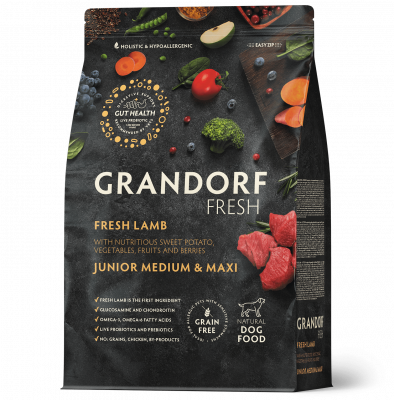 GRANDORF Fresh DOG JUNIOR Lamb&Sweet Potato (Свежее мясо ягненка с бататом для юниоров) 3 кг