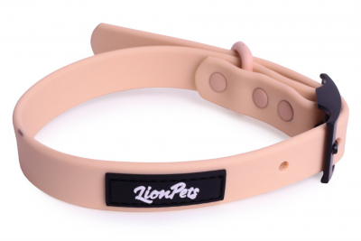 Ошейник из биотана LionPets с металлической пряжкой LPO-00520-4 (Песочный) (Размер M обхват шеи 25-40 см, ширина 1,9 см)	