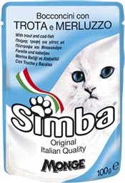 Simba Cat Pouch паучи для кошек  форель с треской 100 г.