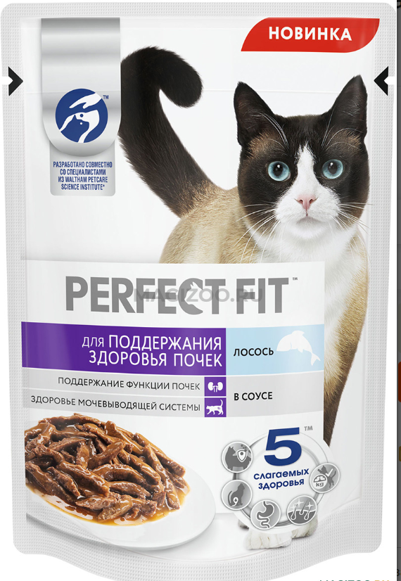 Perfect Fit для взрослых кошек здоровье почек Лосось 75г