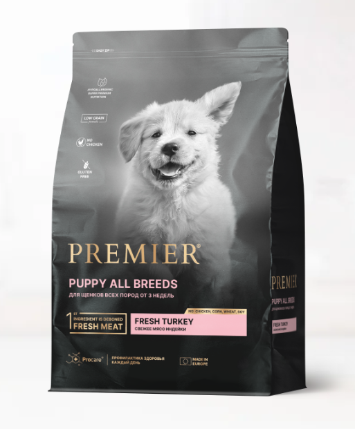 Premier Dog Turkey PUPPY (Свежее мясо индейки для щенков) 3 кг		
