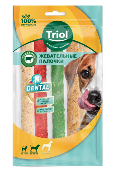 Палочки жевательные микс, 13см (уп.5шт.), серия DENTAL, Triol		