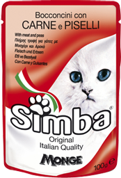 Simba Cat Pouch паучи для кошек  мясо/горох 100 г.
