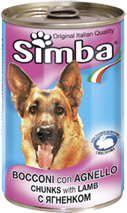 Simba Dog консервы для собак кусочки ягненок 1230 г.