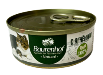 Baurenhof Natural Влажный корм для кошек, Ягнёнок 0.1кг			
