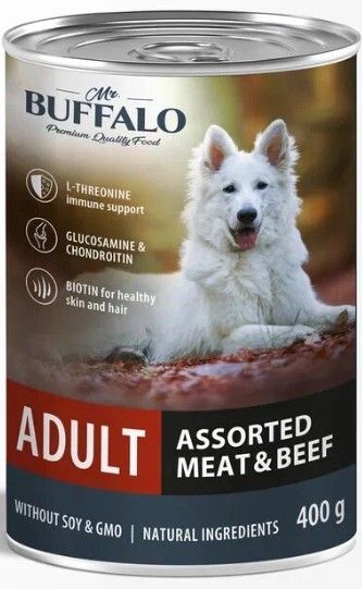 Mr.Buffalo конс.д/собак ADULT 400г мясное ассорти с говядиной