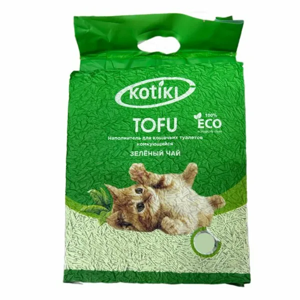 KOTIKI Tofu Наполнитель Зеленый чай 12л/5 кг