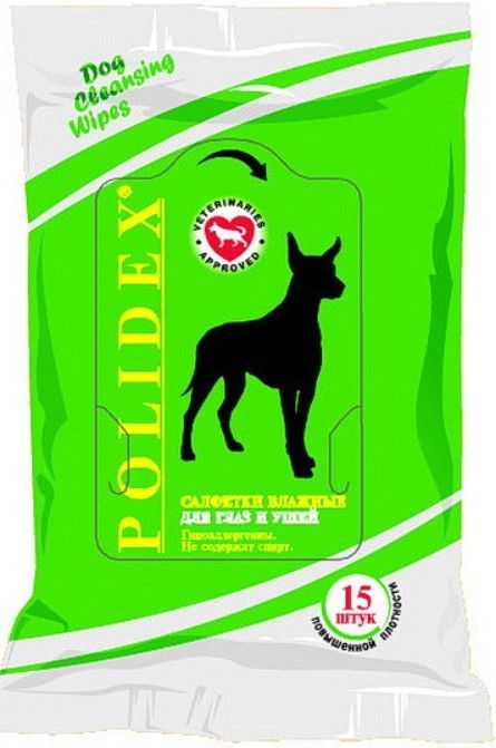 POLIDEX Салфетки д/собак и кошек 20*15 см д/глаз и ушей 