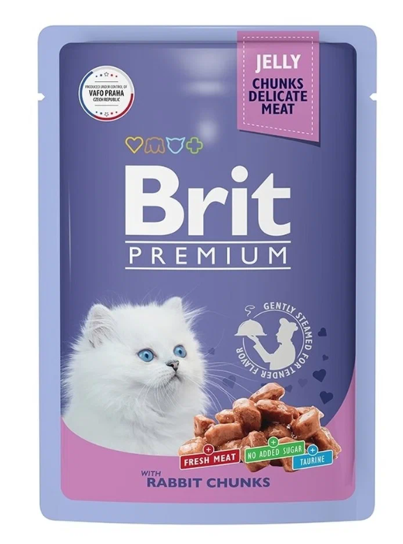 Brit Premium Пауч д/котят кролик в желе 85г