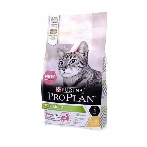 PRO PLAN 400+200г Сух корм д/к стерил с чувствит пищевар кур