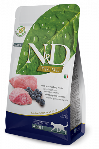 N&D Cat Lamb&Blueberry для кошек ягненок/черника 1,5 кг