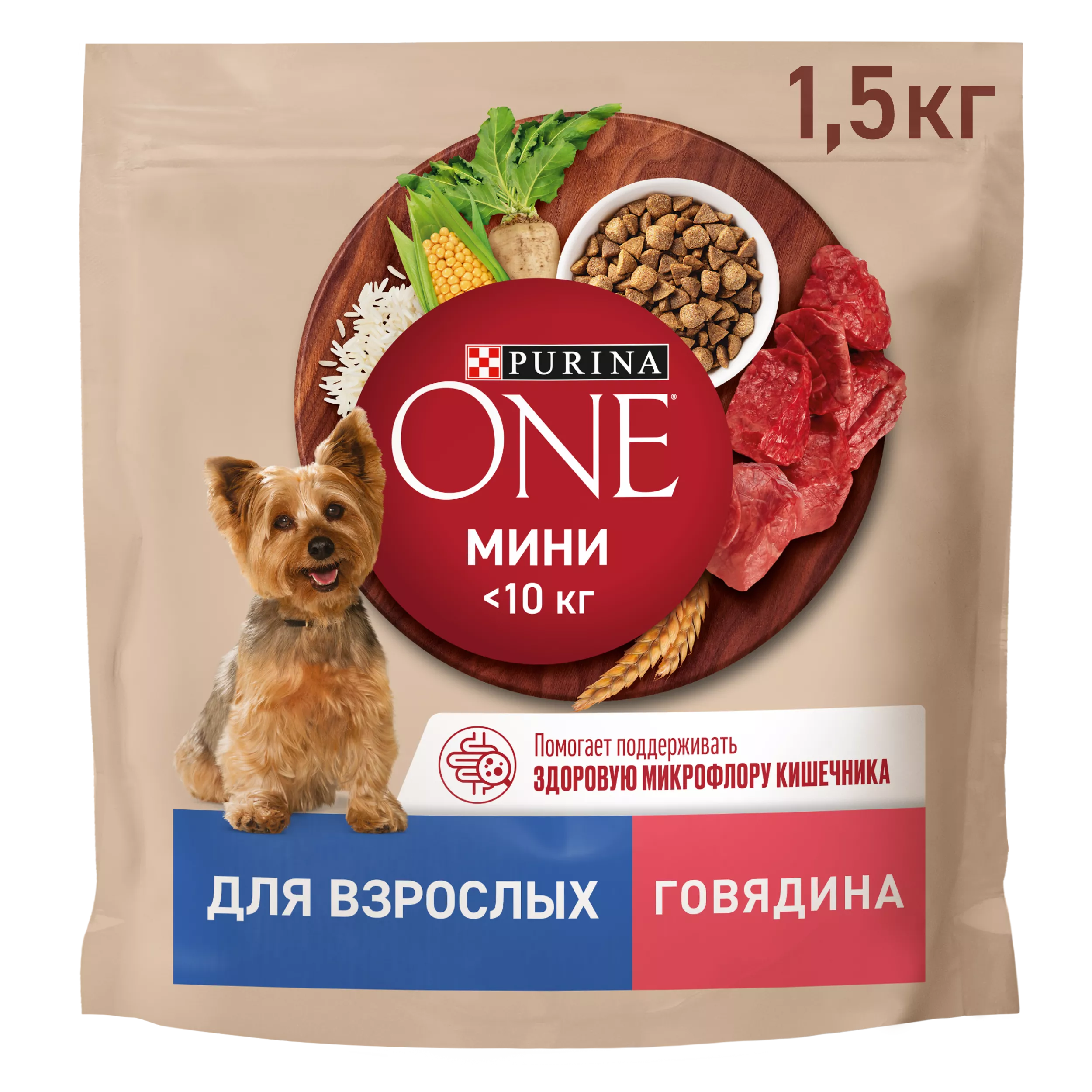 ONE МИНИ Взр Собака Говядина Рис 1,5кг