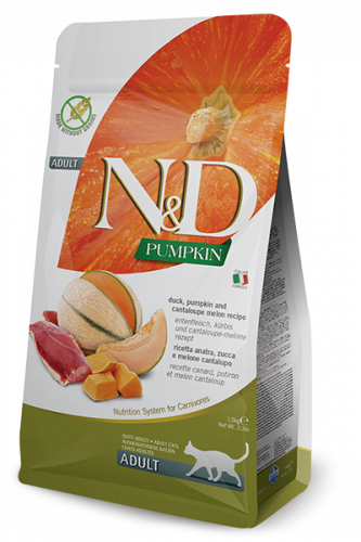 N/D Cat Pumpkin Duck Adult Утка, тыква и мускусная дыня,0,3 кг