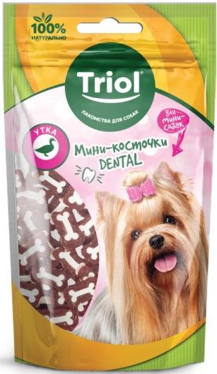 Мини-косточки DENTAL из утки для мини-собак, 50г, Triol										