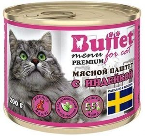 Buffet д/кош. 200 г. мясной паштет с индейкой ж/б