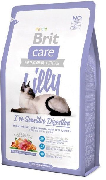 БРИТ 2кг Care Cat Lilly Sensitive Dis. беззерновой, д/кошек с чувст.пи
