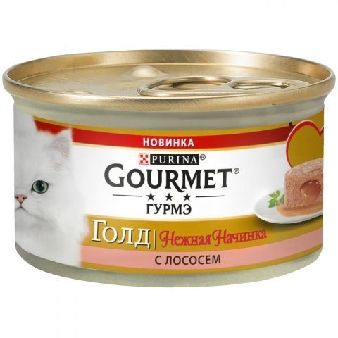 Gourmet Gold Нежная начинка для кошек с лососем, 85 г