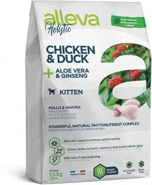 Аллева Холистик для котят с кур/утка/алое вера/женьш 1,5 кг
