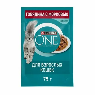 ONE Взрослая Кошка Говядина Морковь 75г