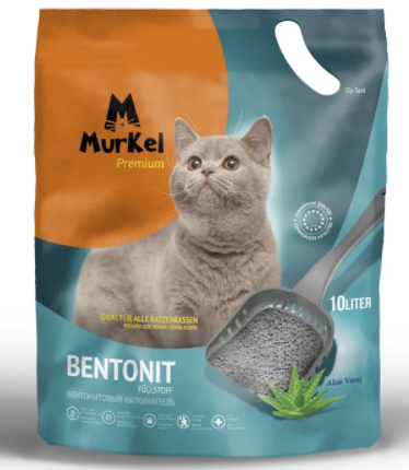 MURKEL наполнитель комкующий бентонит Алоэ Вера 10 л