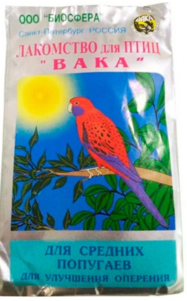 Витаминное лакомство ВАКА  для средн. попугаев для пера 30 гр.