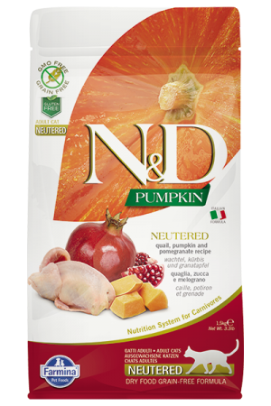 N/D Cat Pumpkin перепела,тыква, гранат для кастрированных   0.3 кг. 