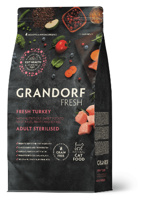 GRANDORF Fresh Cat STERILISED Turkey&Sweet Potato (Свежее мясо индейки с бататом для стерилизованных кошек) 2 кг