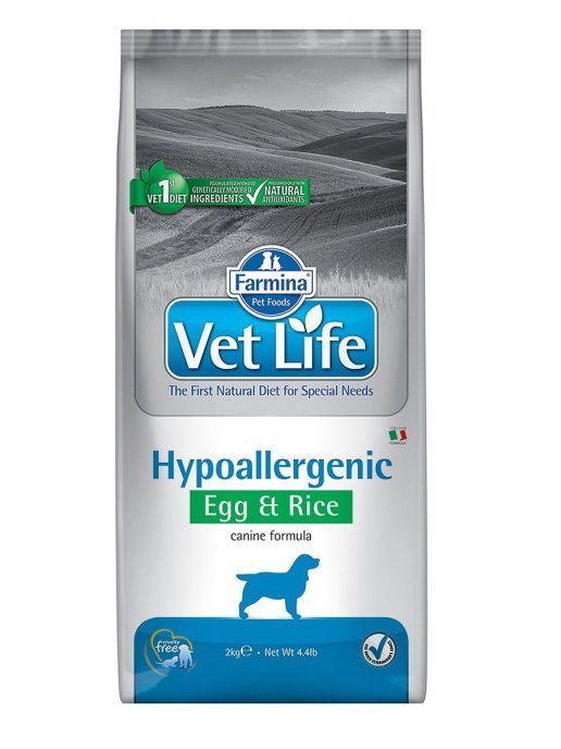 Vet Life Dog Hypoallergenic Egg/Rice 2кг диета д/cобак пищевой аллерги
