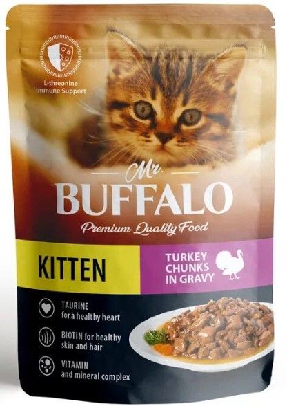 Mr.Buffalo пауч д/котят KITTEN 85г индейка на пару