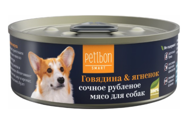 Petibon Smart Рубленое мясо 100 г для собак с говядиной и ягненком