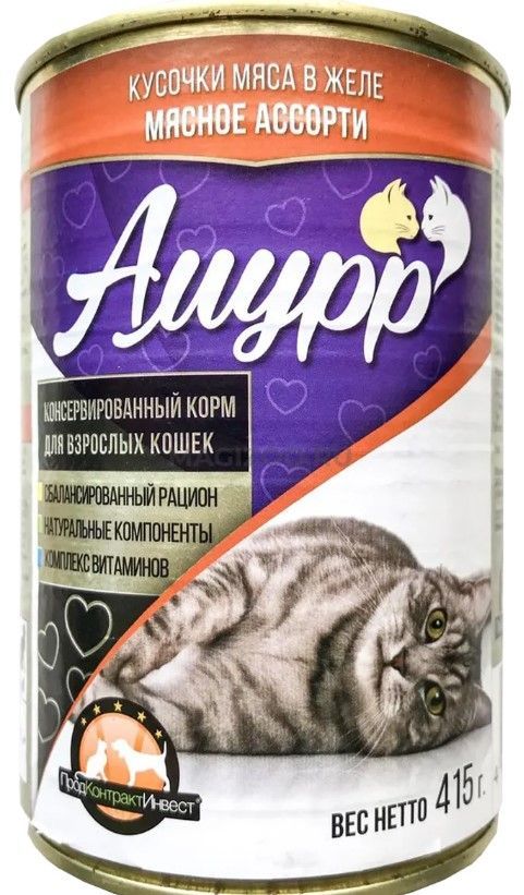 Амурр конс д/кошек 415гр в желе Говядина