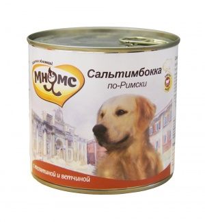 МНЯМС консервы д/собак, Сальтимбока по-Римски, телятина/ветчина, .600г