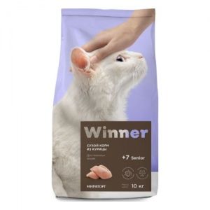Winner корм 10 кг д/пожилых  кошек из курицы