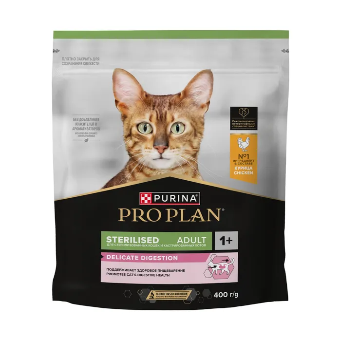 PRO PLAN д/кошек стерил с чувствит пищевар курица 400г