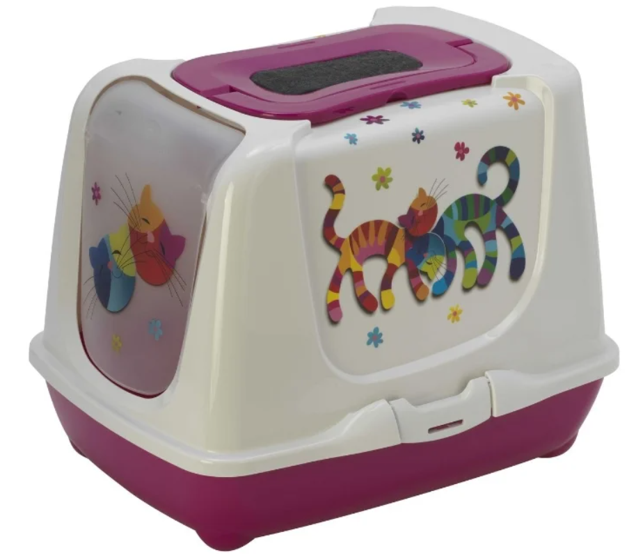 Moderna Туалет д/кош. закрыт. ярко-розовый  Trendy Cat 50*39,5*37,5 см