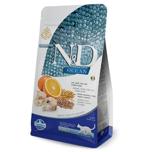 N&D Cat OCEAN Codfish&Orange Adult 0.3kg  треска, апельсин для вз