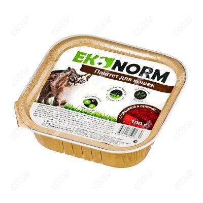 Ekonorm Паштет 100 г для кошек с говядиной и печенью