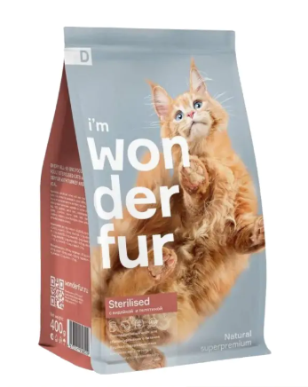 Wonderfur для стерилизованных кошек с телятиной, 5 кг