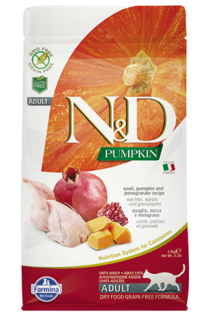 N&D Cat Pumpkin Quail Adult для кошек перепел, тыква, гранат 0.3 kg