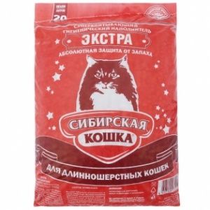 СИБИРСКАЯ КОШКА наполнитель впитывающий 20л ЭКСТРА для длинношерстных кошек