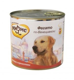 МНЯМС консервы д/собак, Фегато по-Венециански, телятина/печень, 600 г