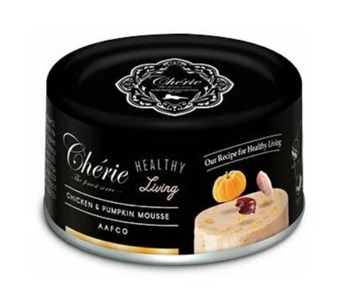 Петтрик Консервы Cherie - Healthy Living/МУСС ИЗ КУРИЦЫ С ТЫКВОЙ/Chicken & Pumpkin mousse, 80 г