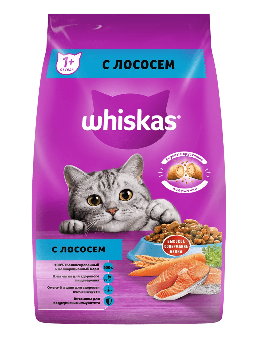 Вискас под/паш об. с лососем 1,9 кг