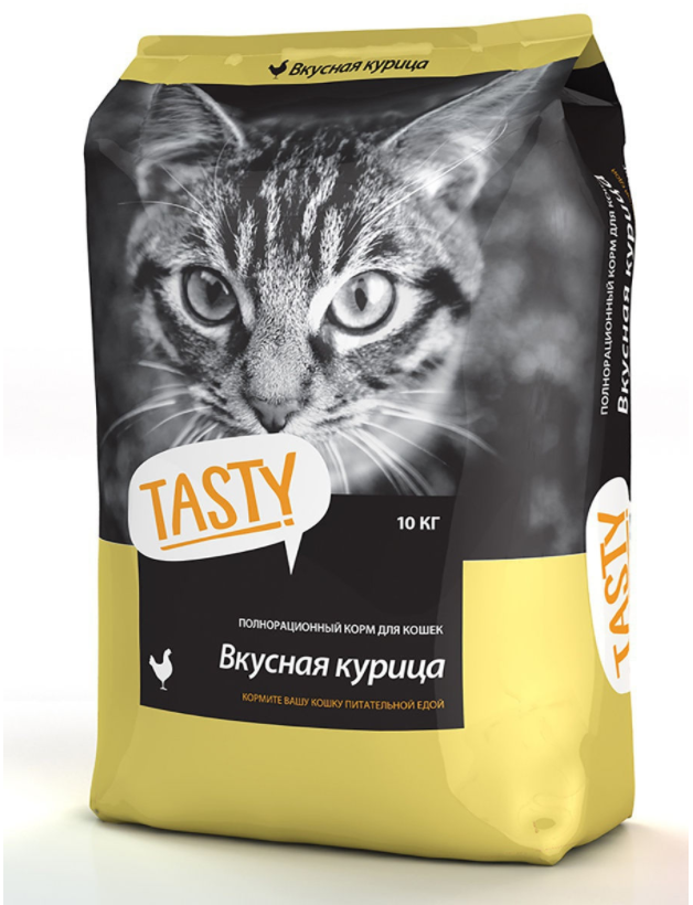 Tasty сухой корм для кошек Курица 10кг.