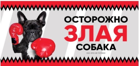 Табличка Злая собака Французский бульдог 250*114мм