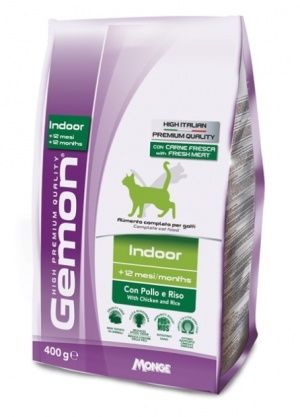 GEMON CAT корм для домашних кошек 400 г  c курицей и рисом 