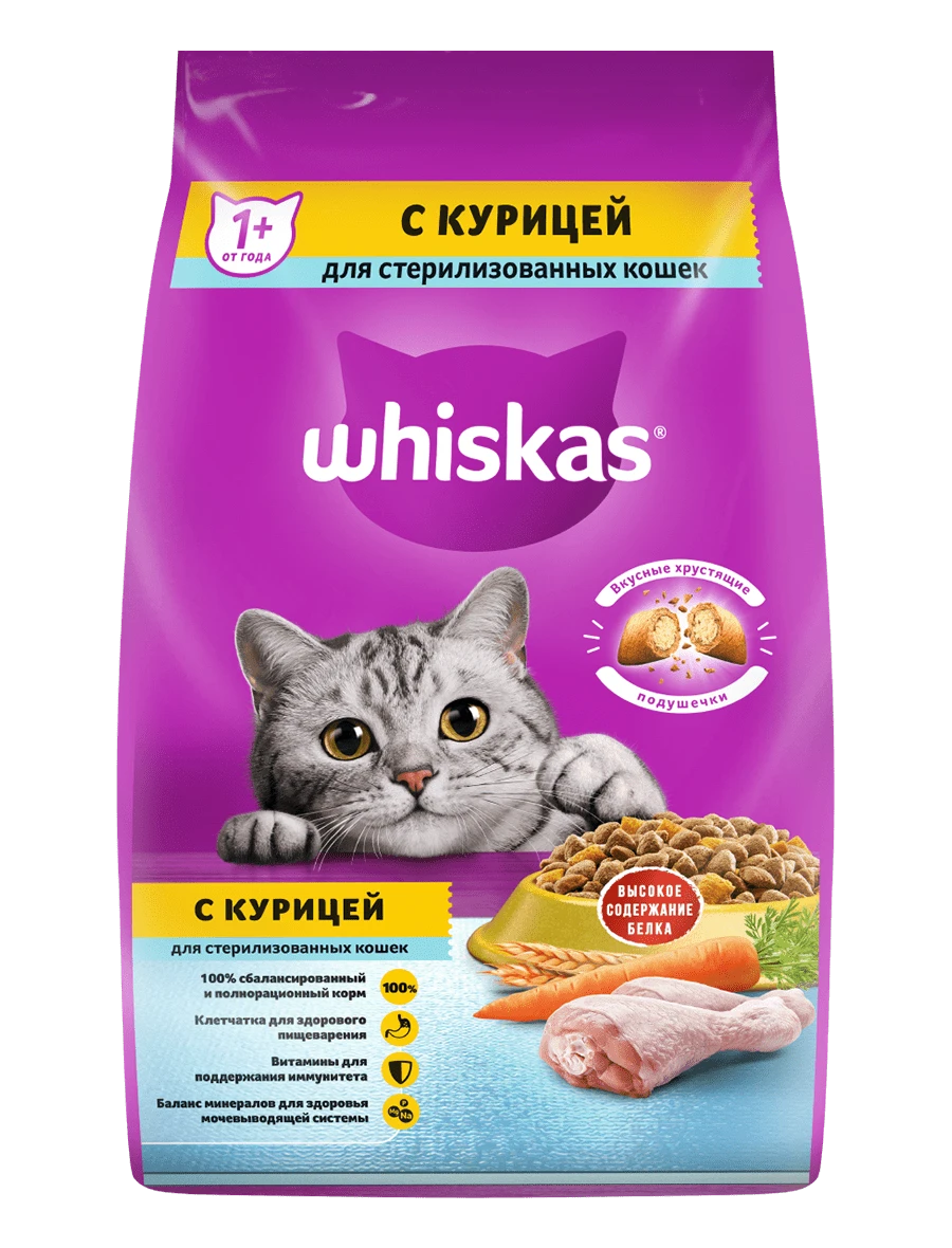 Вискас д/стер.кош. с кур. и вкус. подуш. 1,9 кг