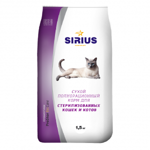 SIRIUS сух. д/стерилизованных кош. 1,5кг												